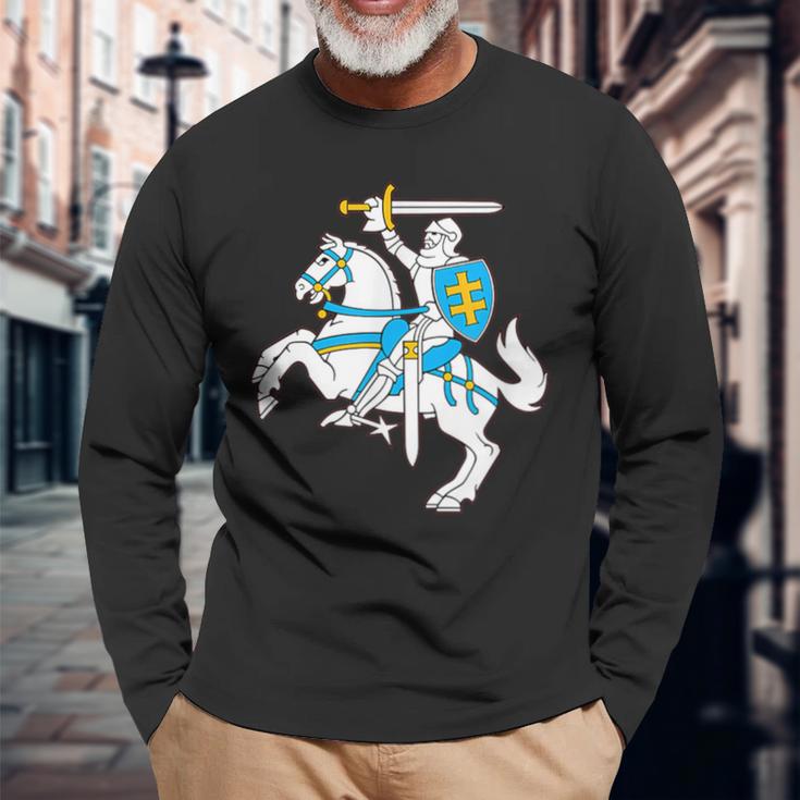 リトアニアン 紋章 ヴィティス シャツ Lietuva プライドギフト 長袖Tシャツ 高齢者への贈り物