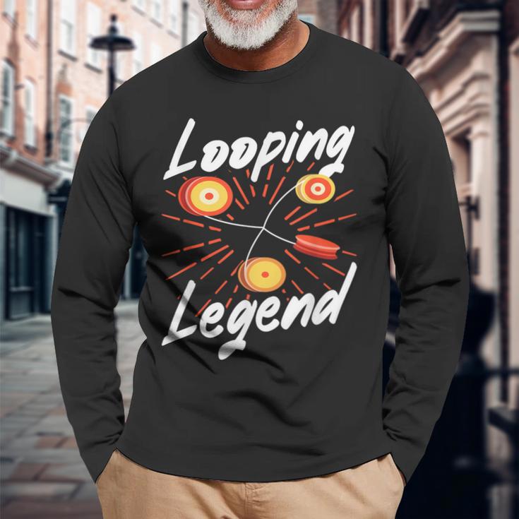 ルーピング レジェンド ヨーヨー ジャグリング ヨーヨーイング ヨーヨー 長袖Tシャツ 高齢者への贈り物