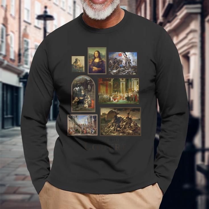 ルーヴル美術館の有名な絵画 パリ フランス 長袖Tシャツ 高齢者への贈り物