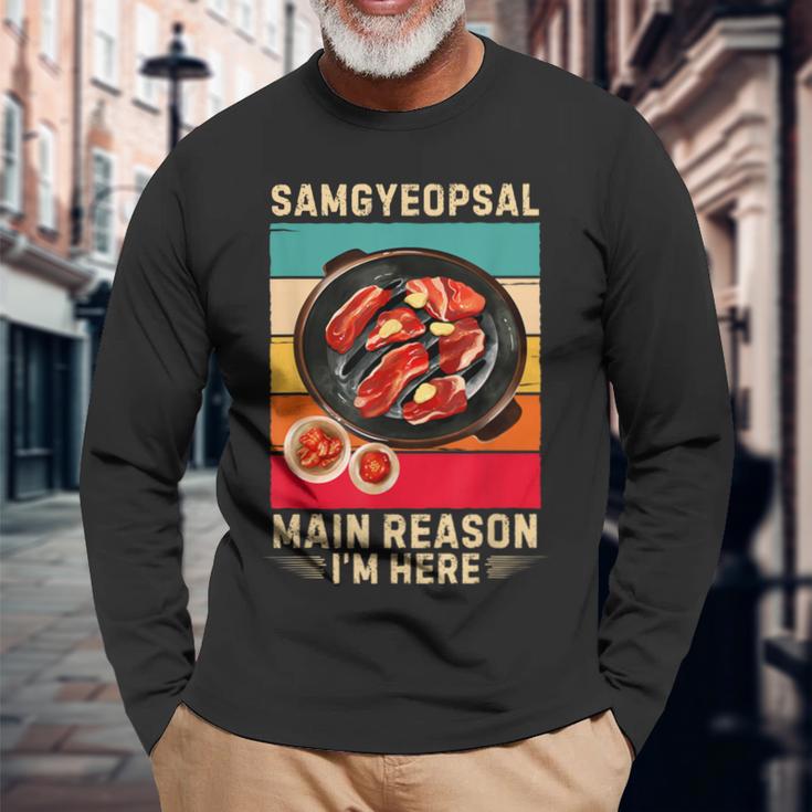 レトロ サムギョプサル 主な理由 僕がここにいる サムギョプサル恋人 長袖Tシャツ 高齢者への贈り物