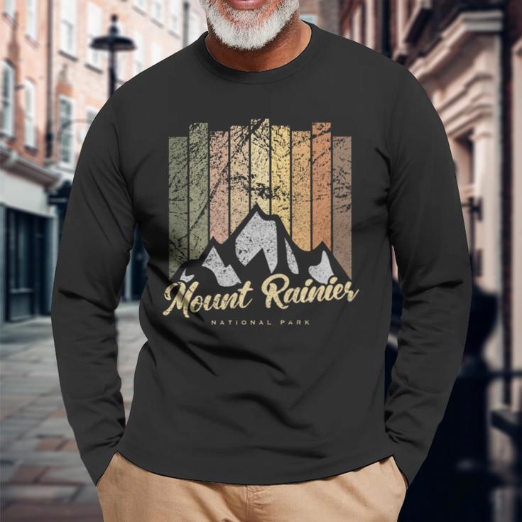 レトロマウントレーニア国立公園 Usヴィンテージマウントレーニア山 長袖tシャツ 長袖Tシャツ 高齢者への贈り物