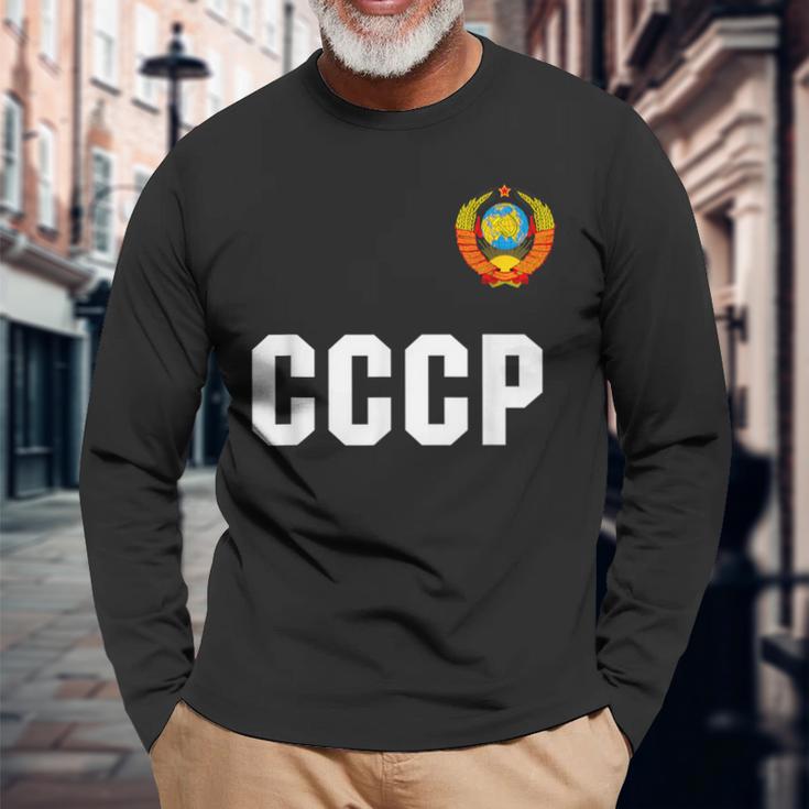 ロシアcccp ソ連ロシアサッカージャージーtシャツ 長袖Tシャツ 高齢者への贈り物