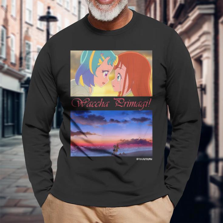 ワッチャプリマジ！ デザインe 長袖Tシャツ 高齢者への贈り物