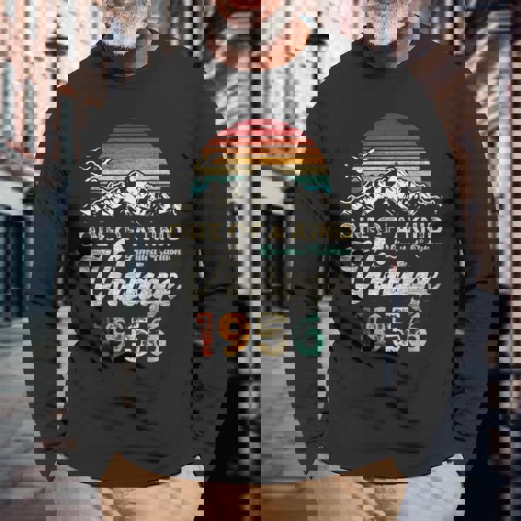 ヴィンテージ 1956 誕生日 70年 マウンテン レトロ 長袖Tシャツ 高齢者への贈り物