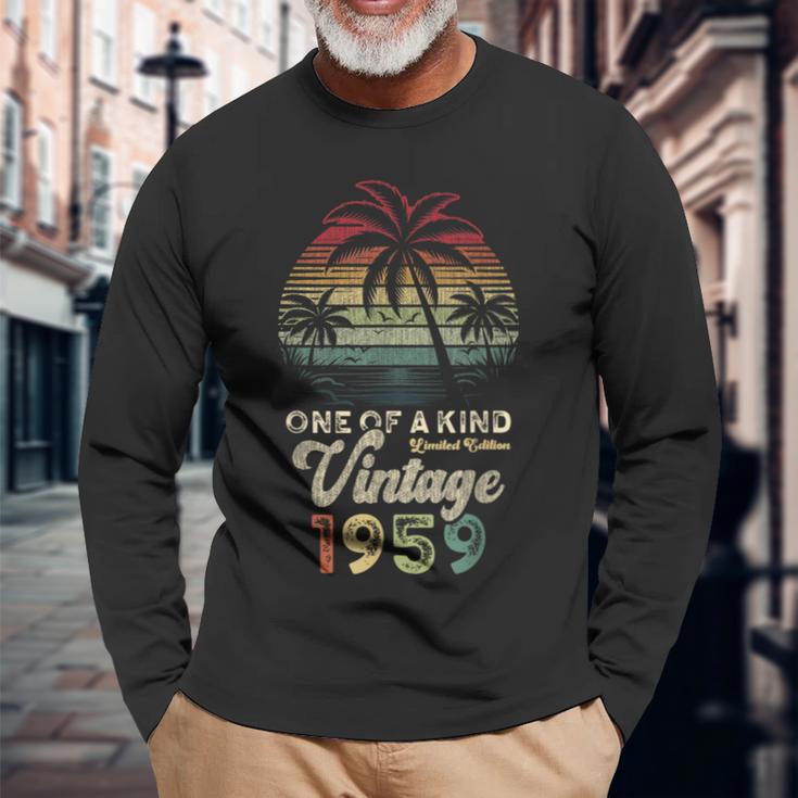 ヴィンテージ 1959年 誕生日 67歳 ヤシの木 レトロ 長袖Tシャツ 高齢者への贈り物