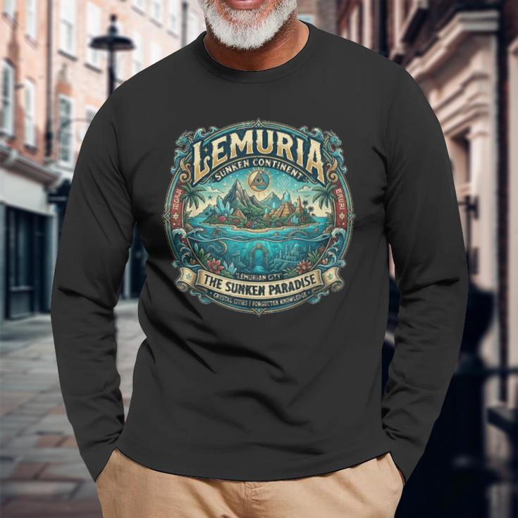 ヴィンテージ レムリア 沈没大陸 長袖Tシャツ 高齢者への贈り物