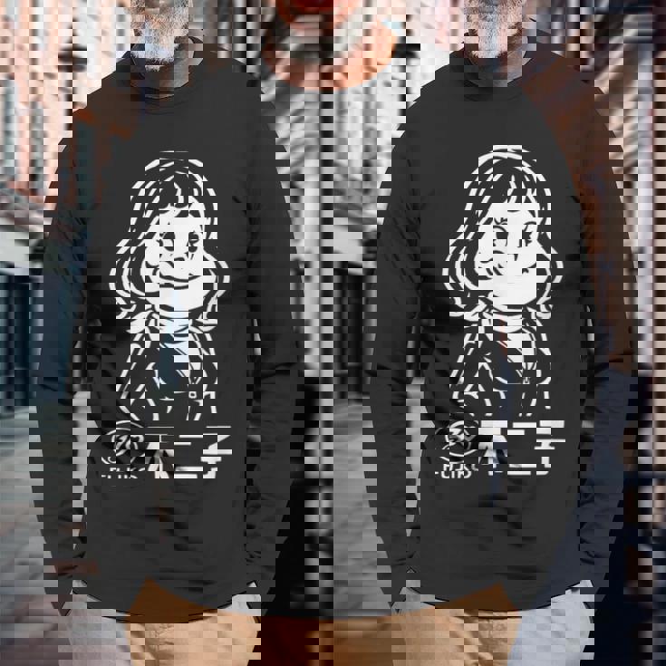 不二子 ペコちゃん風 レトロガール Fujiko 日本 アニメ パロディ 長袖Tシャツ 高齢者への贈り物