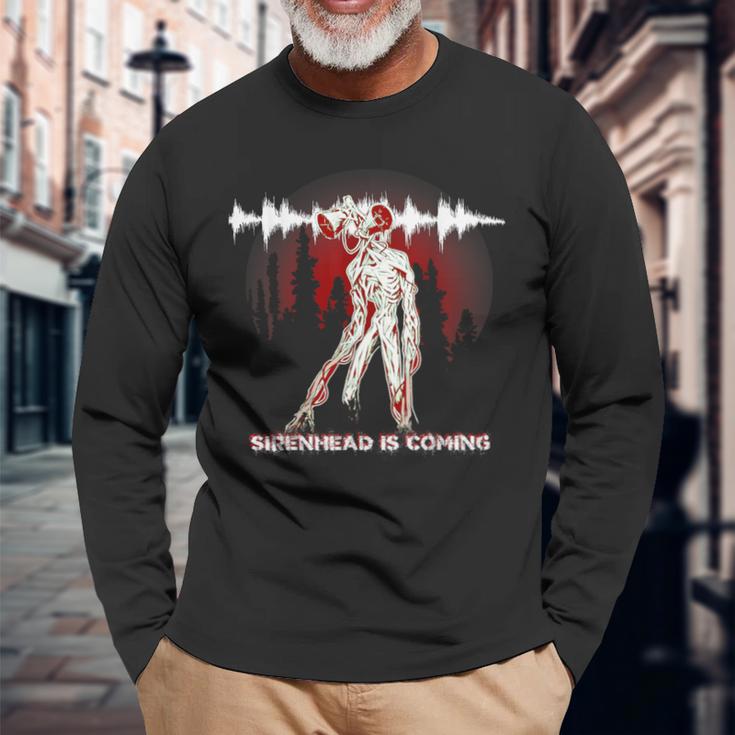 不気味なクリーチャーサイレンヘッド 長袖Tシャツ 高齢者への贈り物