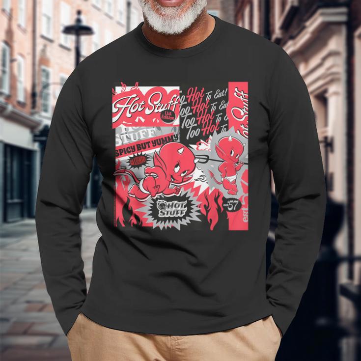 世界中のホットスタッフ。 長袖Tシャツ 高齢者への贈り物