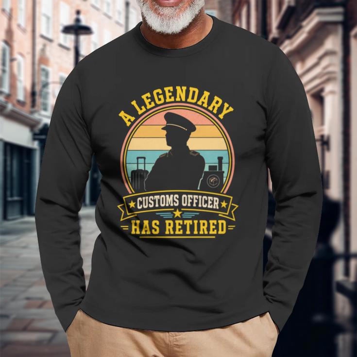伝説の税関職員が退職したヴィンテージ引退 長袖tシャツ 長袖Tシャツ 高齢者への贈り物