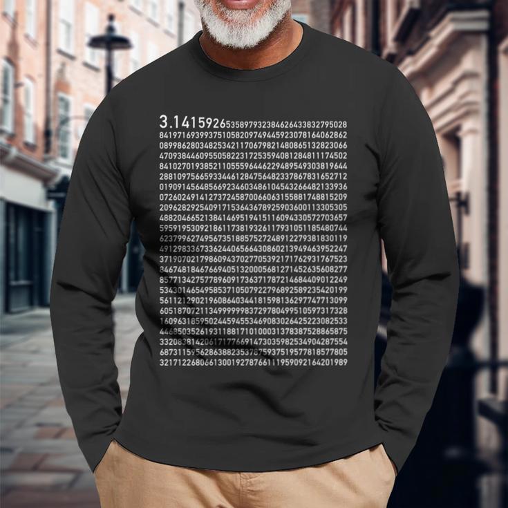 円周率 パイ 数学 数学好き 暗記好き 数字 円周率１０００桁 長袖tシャツ 長袖Tシャツ 高齢者への贈り物