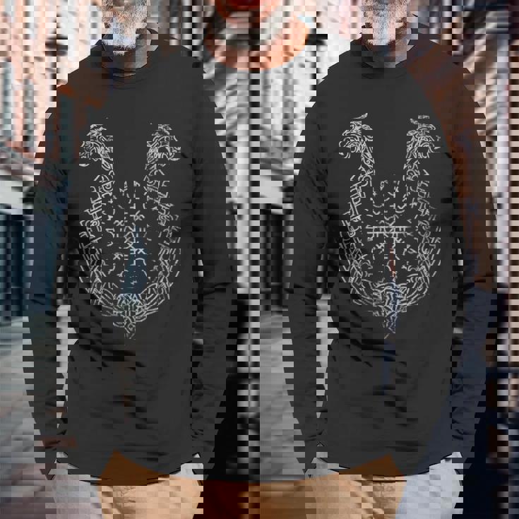 北欧バイキングコンパス アイスランド 長袖Tシャツ 高齢者への贈り物