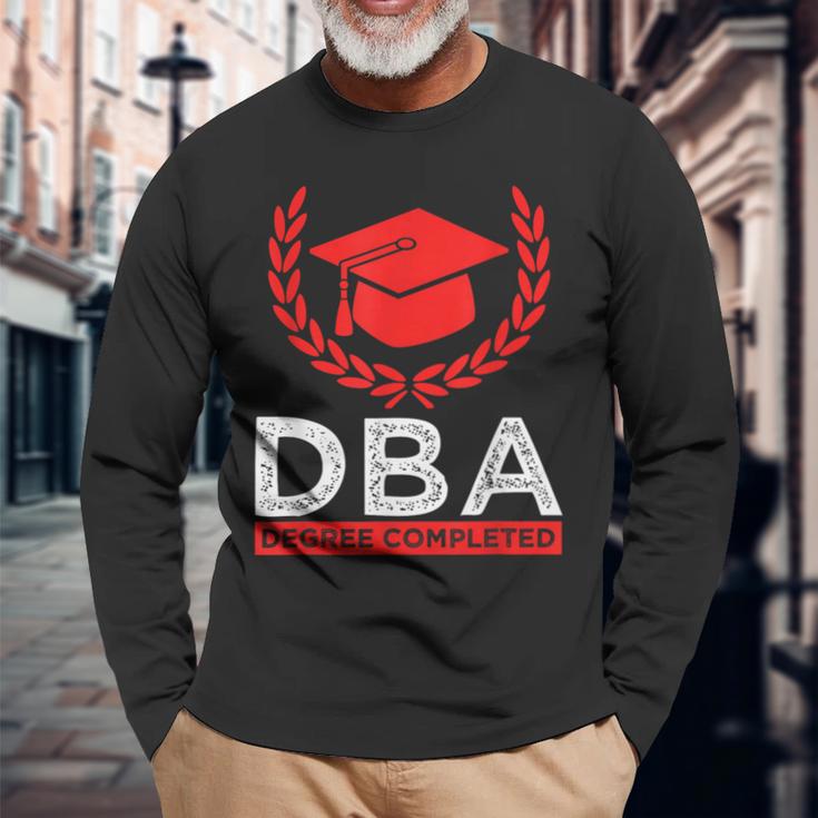 博士 Dba 学生 経営学博士 長袖Tシャツ 高齢者への贈り物