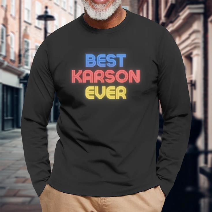 史上最高のカーソン 面白いカーソン名 Karson 長袖Tシャツ 高齢者への贈り物
