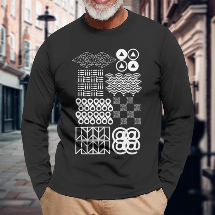 吉祥文様 アイコン版 長袖Tシャツ 高齢者への贈り物