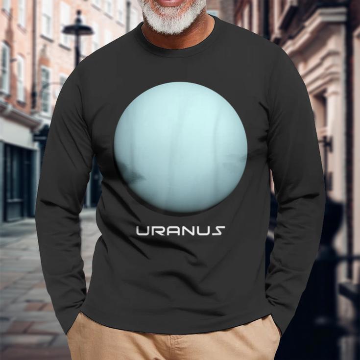 天王星tシャツ 天文学や宇宙愛好家へのギフトに最適 長袖Tシャツ 高齢者への贈り物