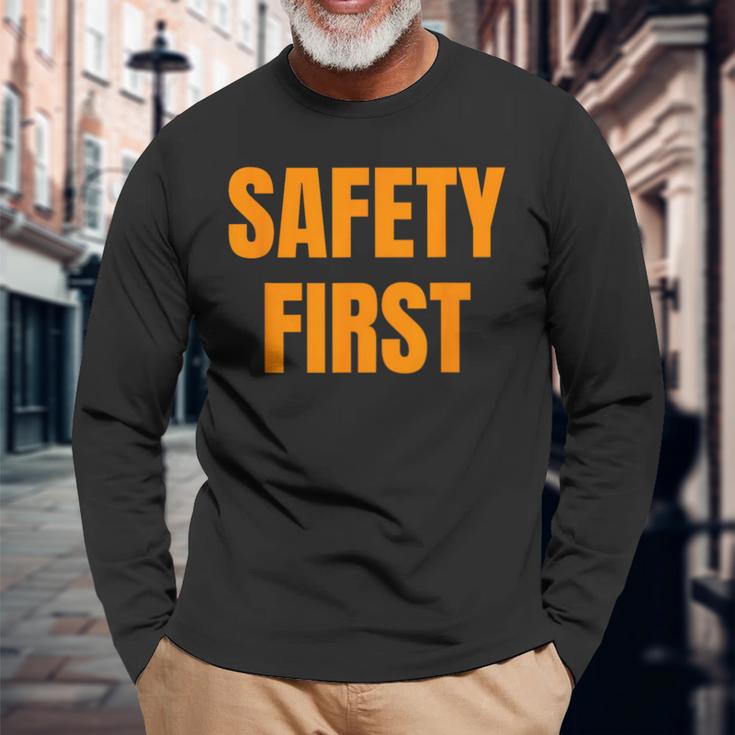 安全第一。 長袖Tシャツ 高齢者への贈り物