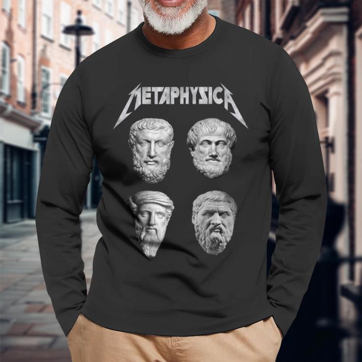 形而上学 ソクラテス・プラトン アリストテレス哲学者 形而上学 長袖Tシャツ 高齢者への贈り物