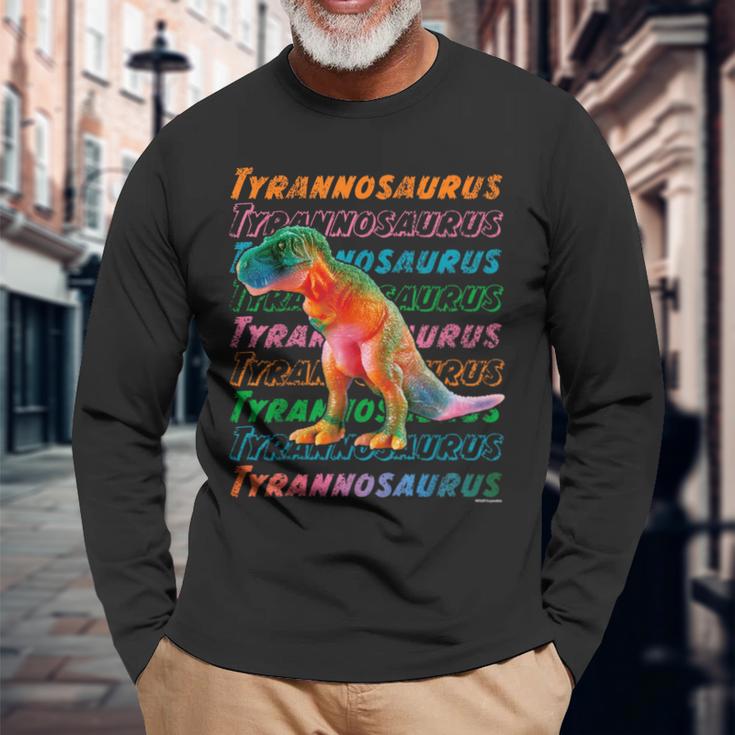恐竜 Tyrannosaurus ティラノサウルス 長袖Tシャツ 高齢者への贈り物