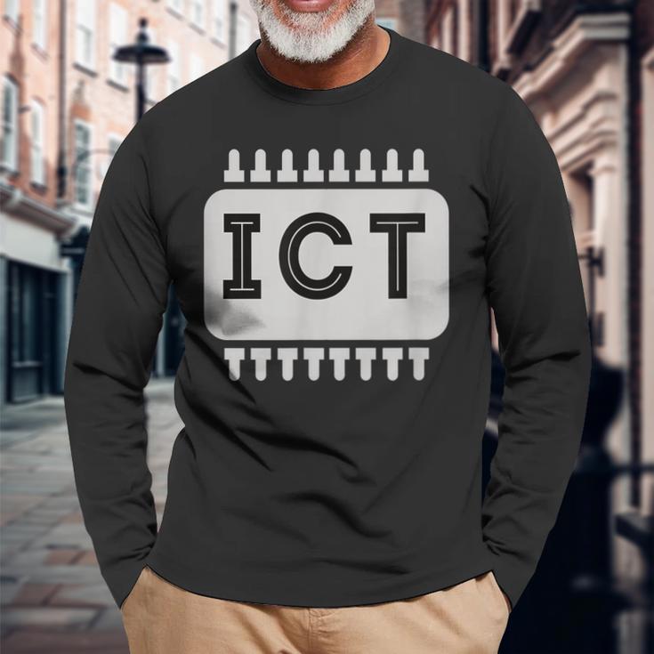 情報技術ict技術者 長袖Tシャツ 高齢者への贈り物