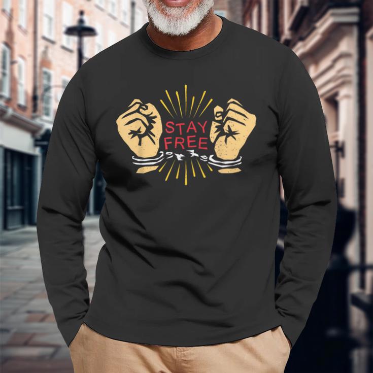手錠ステイフリーtシャツ 伝統的な刑務所の刑務所休憩 長袖Tシャツ 高齢者への贈り物