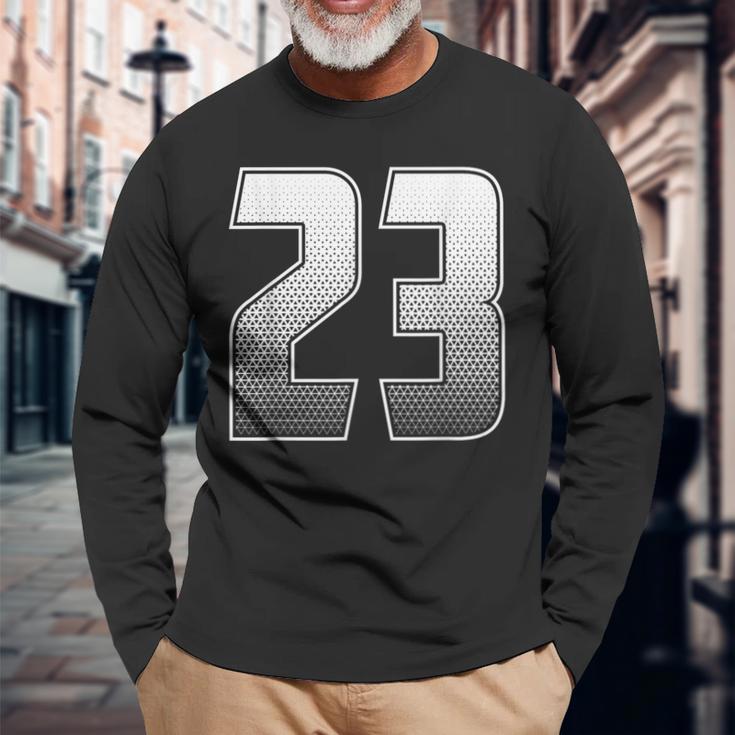 数字 23 二十三 長袖Tシャツ 高齢者への贈り物