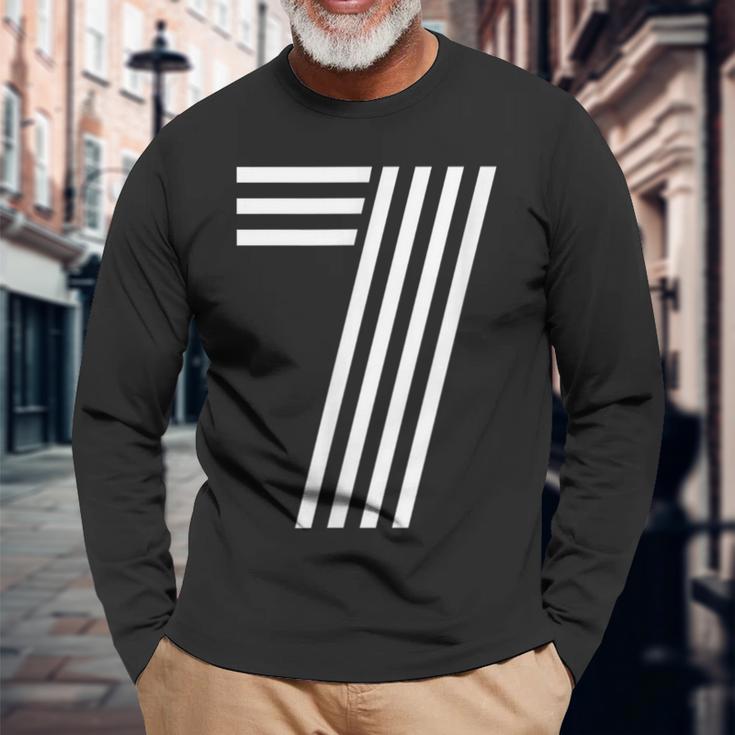 数字 7 ラッキーナンバーセブン 長袖Tシャツ 高齢者への贈り物