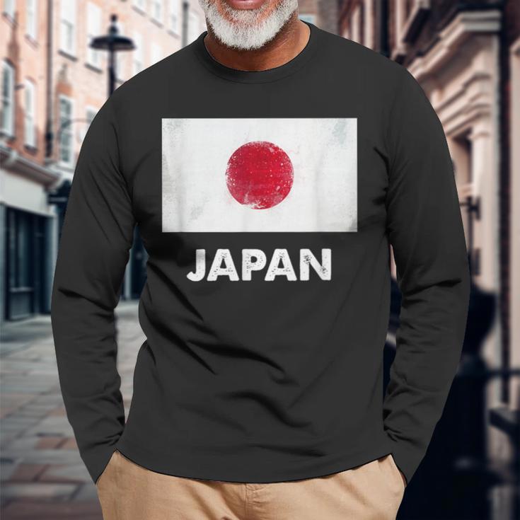 日本の国旗 日本の国旗 Japan Flag 長袖Tシャツ 高齢者への贈り物