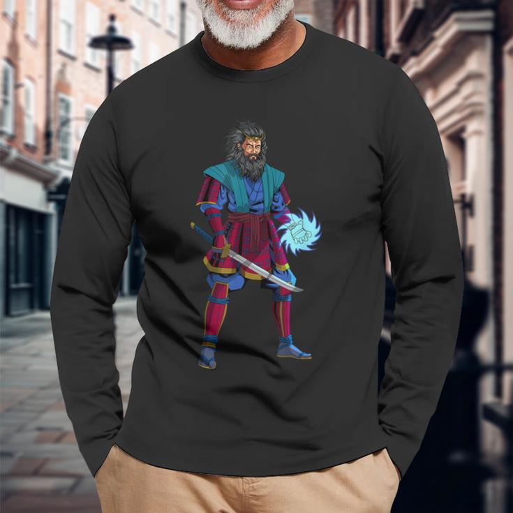 日本の神スサノオ 長袖Tシャツ 高齢者への贈り物