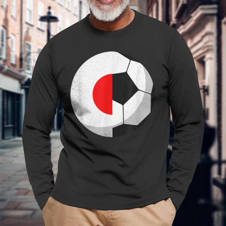 日本国旗、サッカー日本代表のルーツ 長袖Tシャツ 高齢者への贈り物