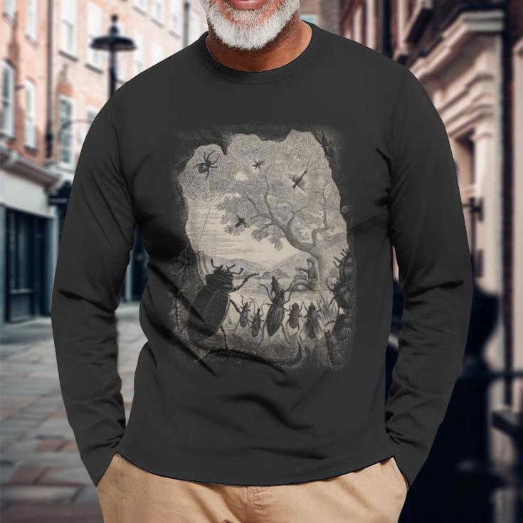 昆虫 種 面白い 虫 ヴィンテージ 昆虫学 昆虫学者 長袖Tシャツ 高齢者への贈り物