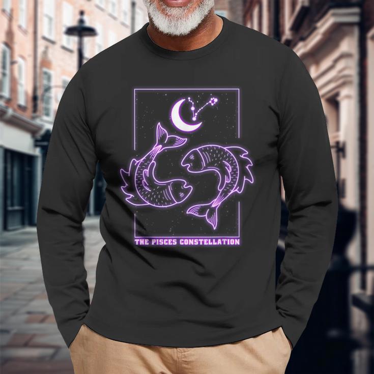 星座 星座 うお座 長袖Tシャツ 高齢者への贈り物