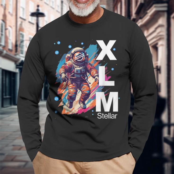 暗号通貨xlm恒星ルーメンハードコアホルダー。 長袖Tシャツ 高齢者への贈り物