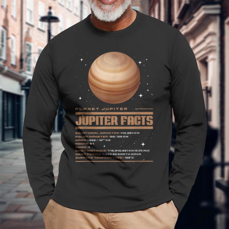 木星の事実 長袖Tシャツ 高齢者への贈り物