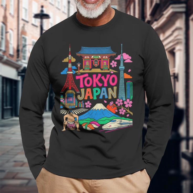 東京 日本 旅行 お土産 都市 ランドマーク 観光 ギフト 長袖Tシャツ 高齢者への贈り物