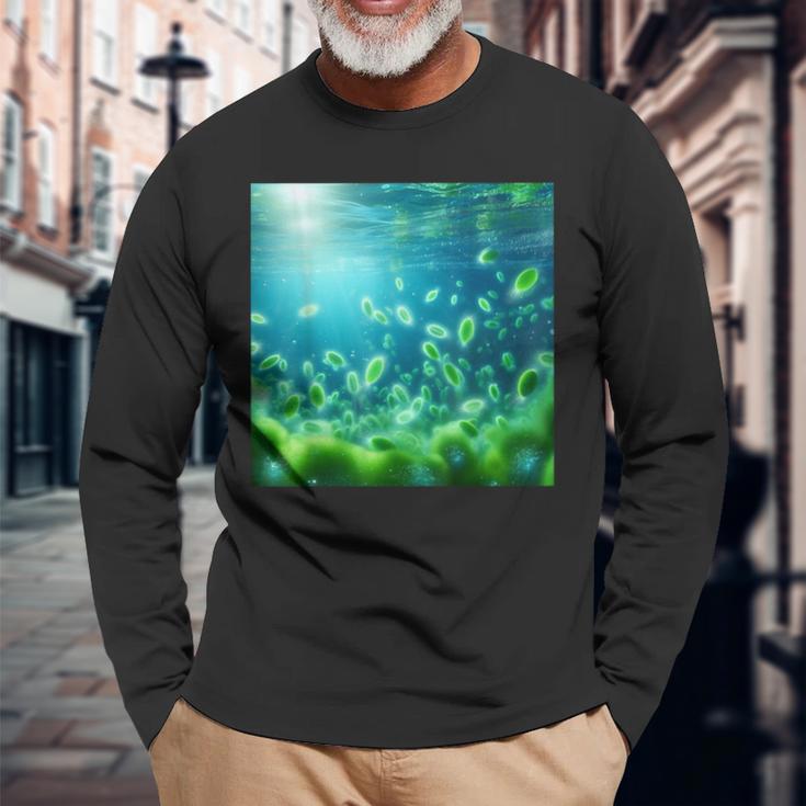 植物プランクトン 動物プランクトン バクテリオプランクトン 長袖Tシャツ 高齢者への贈り物