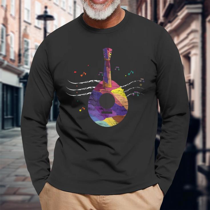 楽器、音楽愛好家、音楽教師、マンドリン 長袖Tシャツ 高齢者への贈り物