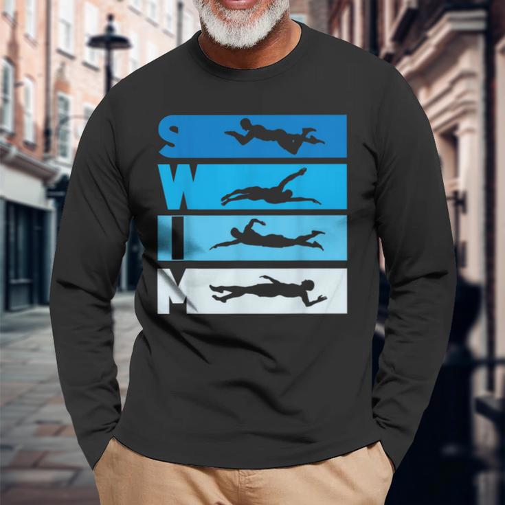 水泳 スイマー 水泳コーチ 長袖Tシャツ 高齢者への贈り物
