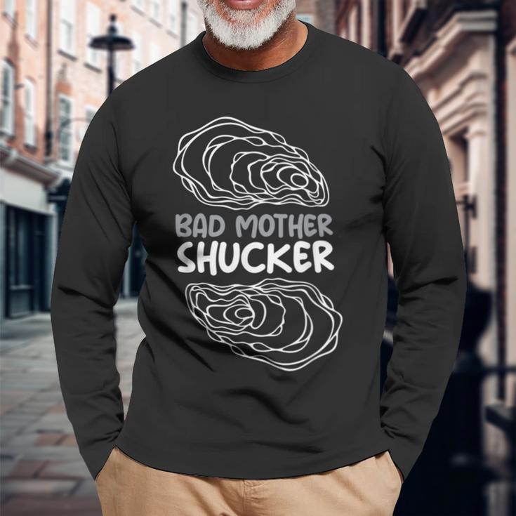 牡蠣iバッドマザーシャッカーi真珠貝の牡蠣 長袖Tシャツ 高齢者への贈り物