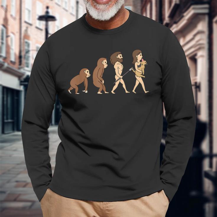 犬の進化ジャーマン・シェパード・ドッグ犬 長袖Tシャツ 高齢者への贈り物