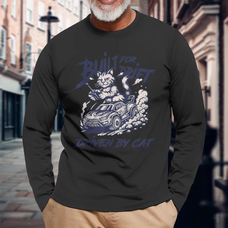 猫 ラジコン 車 漂流 猫 ドリフト ドリフト ドリフト用 長袖Tシャツ 高齢者への贈り物
