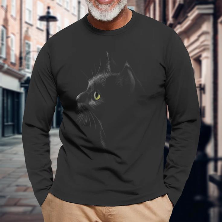 猫 猫 子猫 子猫 かわいい猫 長袖Tシャツ 高齢者への贈り物