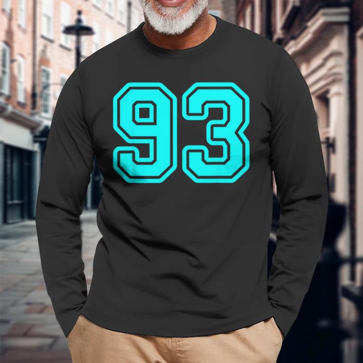 番号 93 シアン スポーツ番号 長袖Tシャツ 高齢者への贈り物