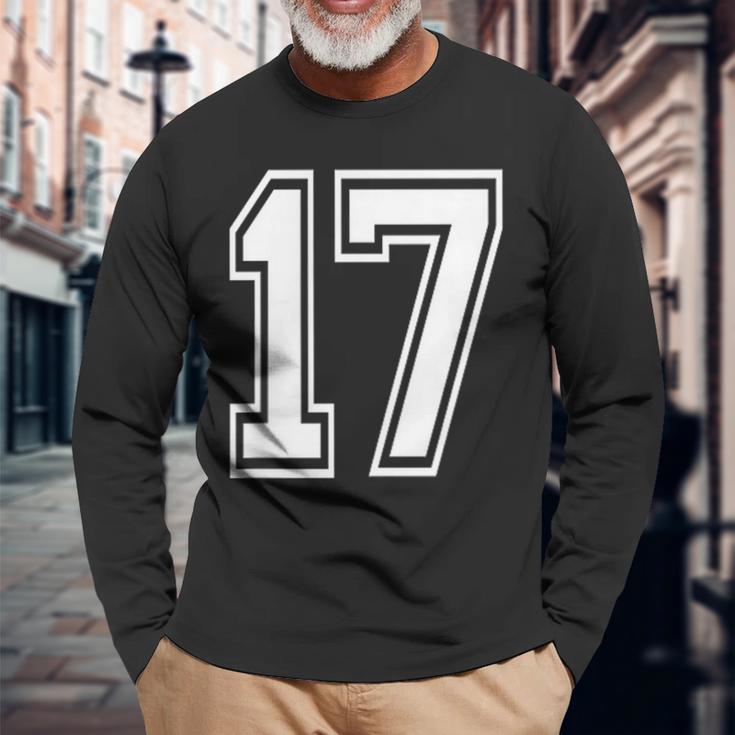番号17インチ ホワイト 長袖Tシャツ 高齢者への贈り物