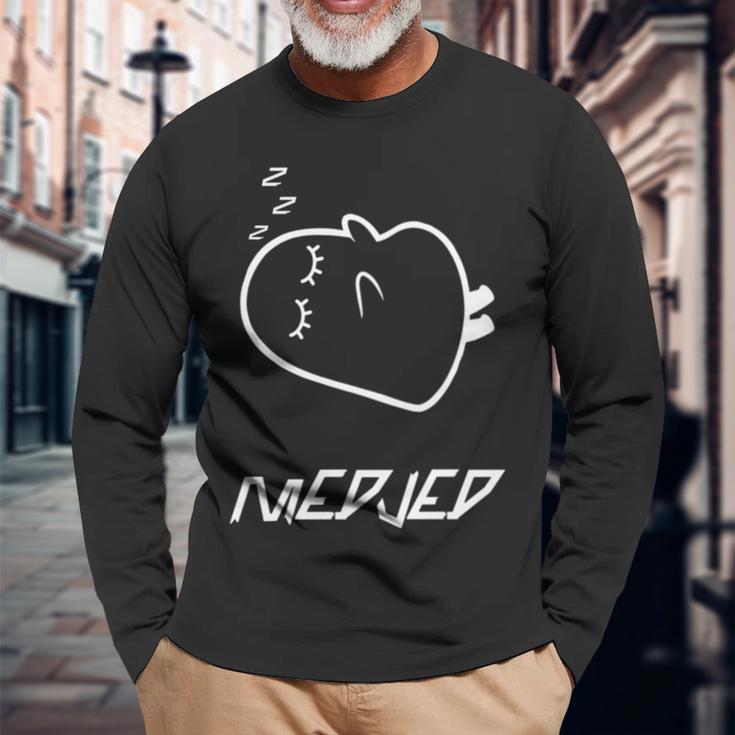 眠っているメジェド、面白い皮肉 長袖tシャツ 長袖Tシャツ 高齢者への贈り物