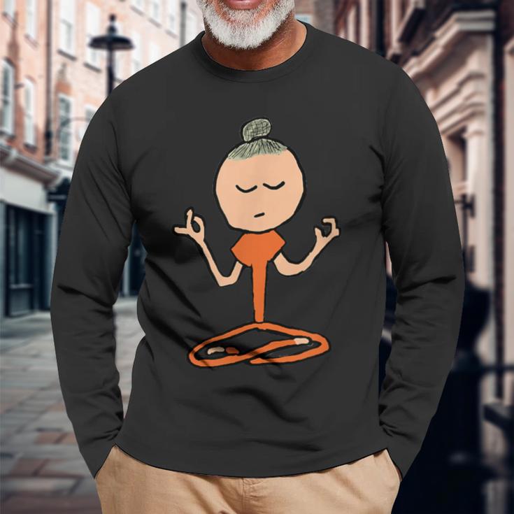 瞑想仏教 長袖Tシャツ 高齢者への贈り物