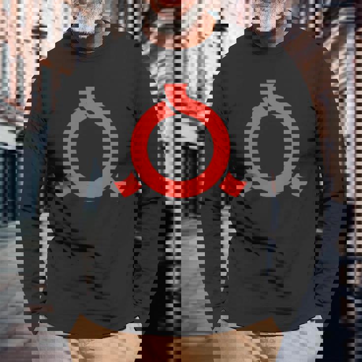 福島県旗 本州 日本 シンボル エンブレム 長袖Tシャツ 高齢者への贈り物