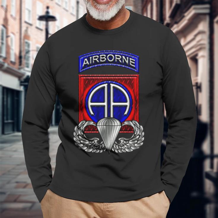 第82空挺師団 誇り高き退役軍人の日のギフト 長袖Tシャツ 高齢者への贈り物