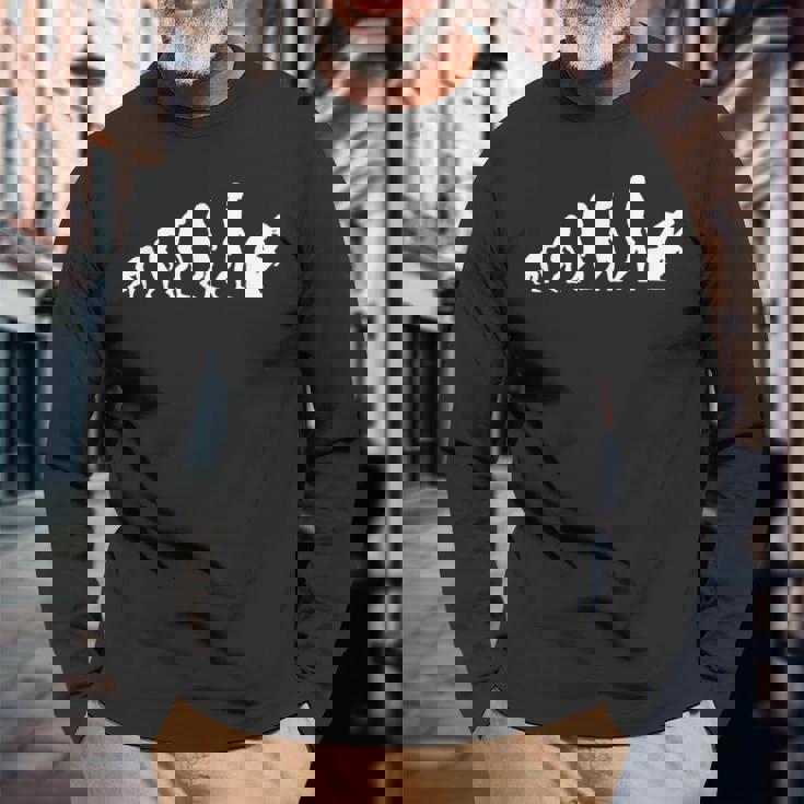 考える人 哲学の進化 長袖Tシャツ 高齢者への贈り物