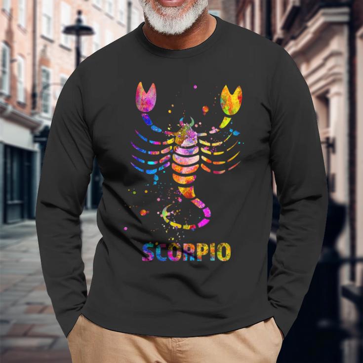 蠍座の星座 長袖Tシャツ 高齢者への贈り物